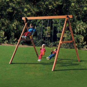 Swing Gym Triple Wooden Swing Set for Kids | Superior Play