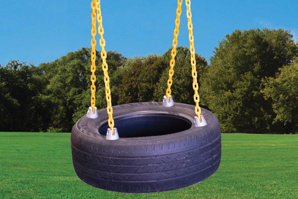 4-Chain Rubber Tire Swing for Backyard Playsets