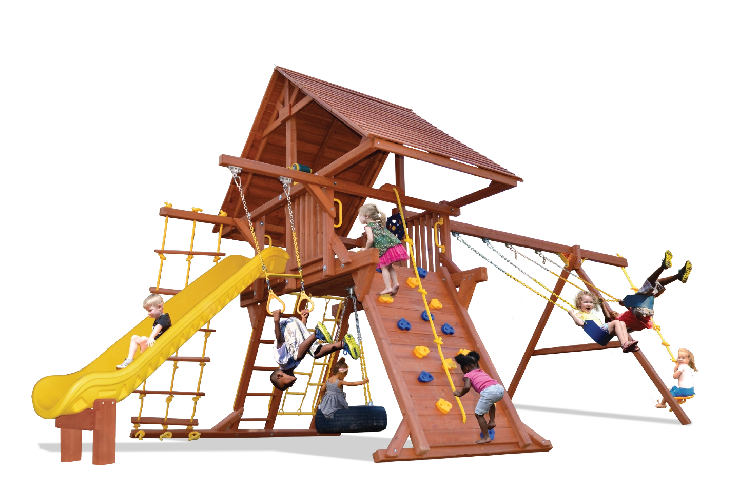 Turbo Deluxe Playcenter Combo 2 with Wood Roof