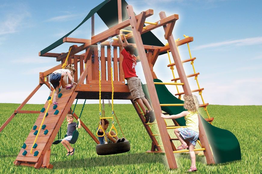 Children's swing set hot sale with monkey bars