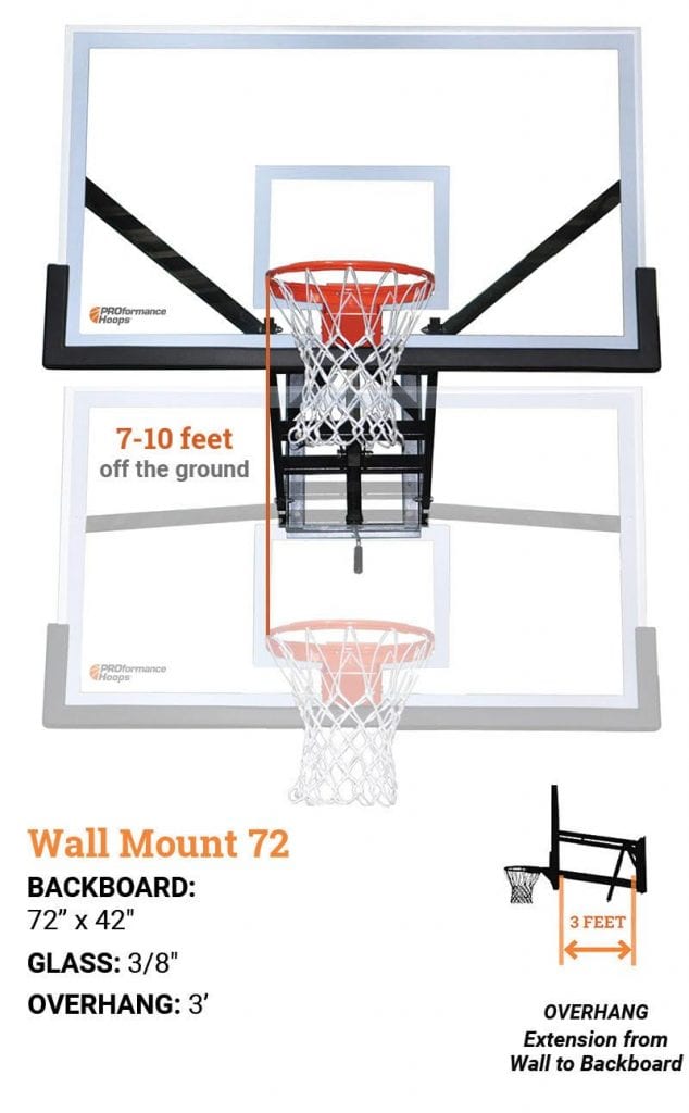 PROformance 72" Wall Mount Basketball Hoop WM72 Superior Play