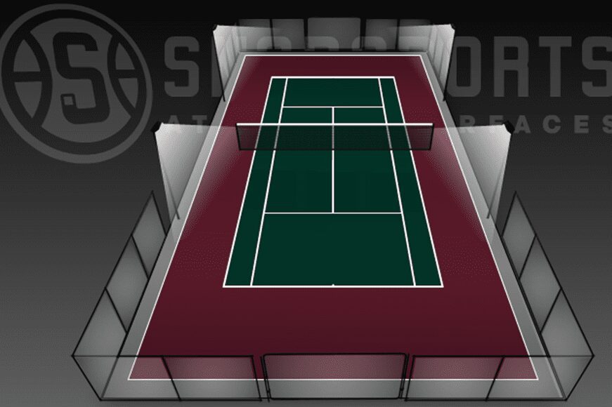 50′ X 100′ Tennis Court With Lights