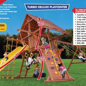 Turbo Deluxe Playcenter Combo 2 w/Wood Roof