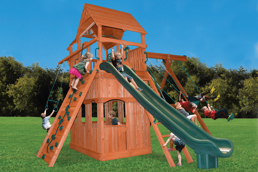 Adventurer Swing Set / Fort Kits & Plans 5ft + 7ft high deck