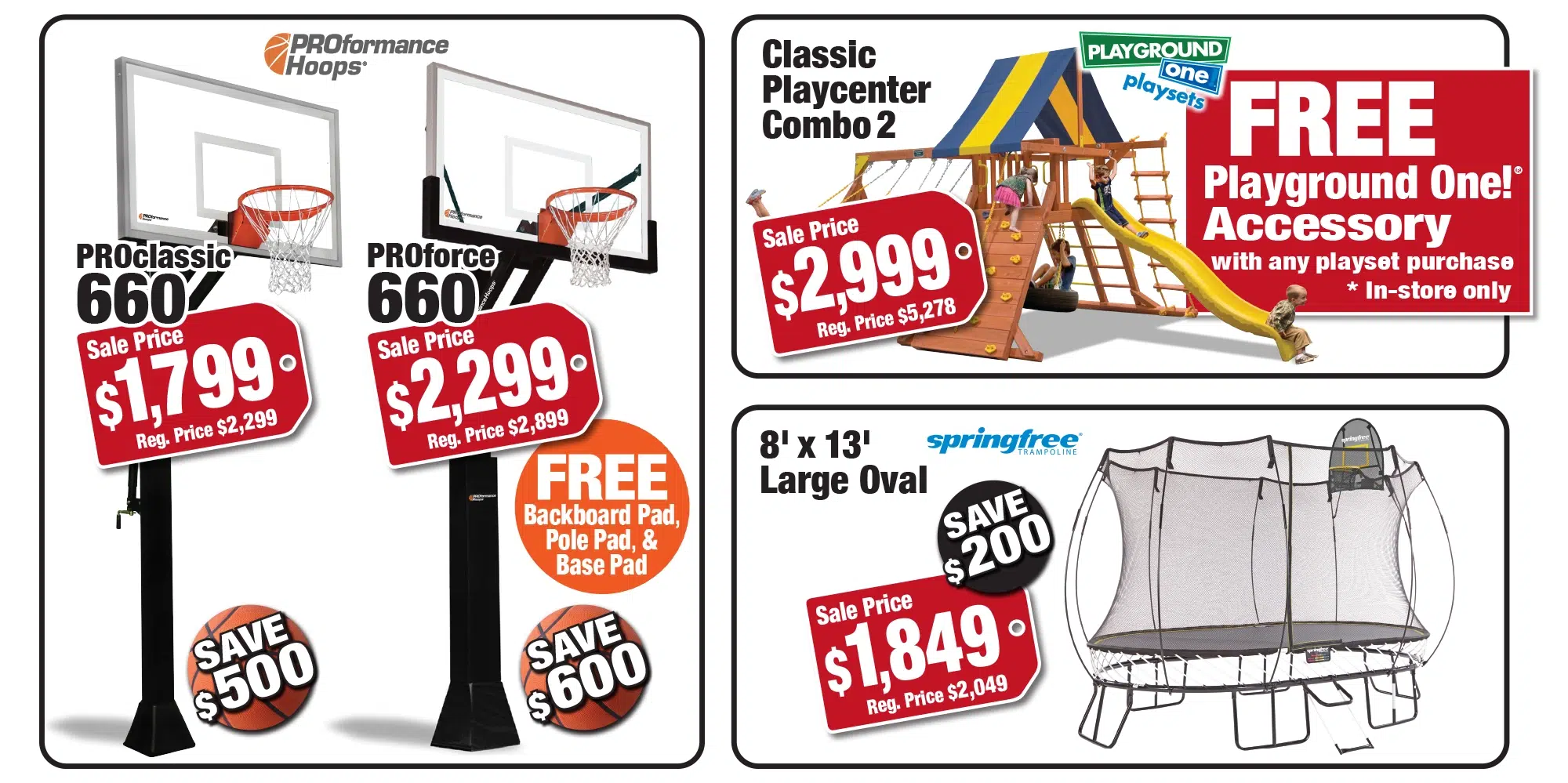 Hoops, Playsets, and Trampolines
